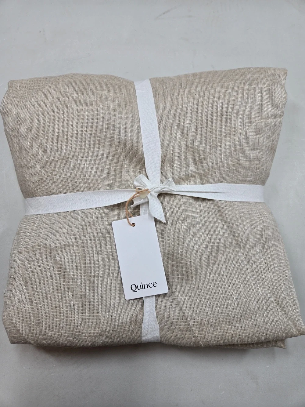 NWT QUINCE Set Of 2 48x108 European Linen Sheer Curtains Flax 9963